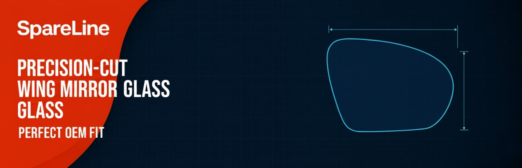 SpareLine Precision-Cut Wing Mirror Glass, Perfect OEM Fit