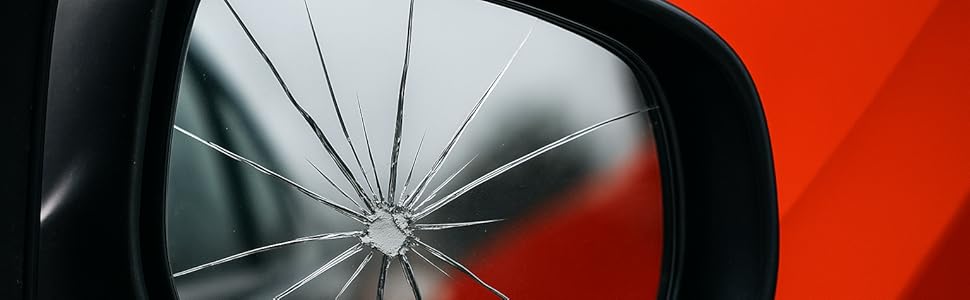 A broken car wing mirror